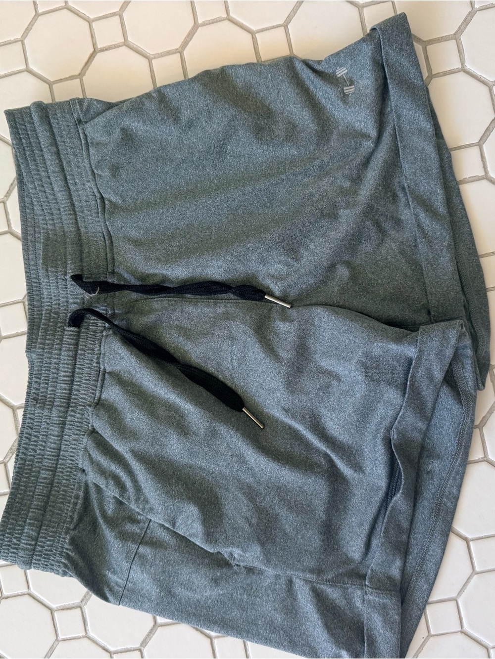 Gray Athletic Drawstring Shorts
